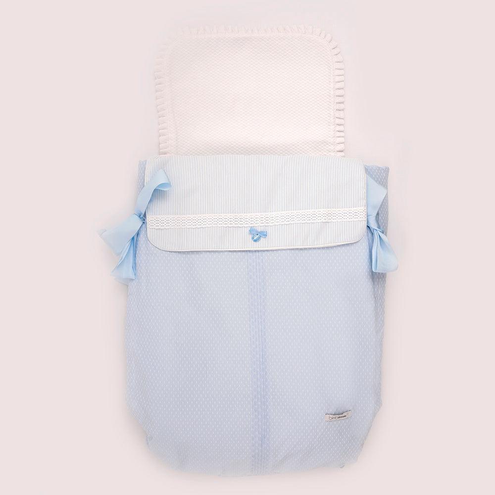 Colcha con saco capazo 3 usos Venecia Celeste Bimbi Class - Nanetes #